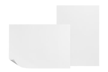 Blank paper sheets cut out
