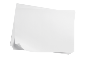 Stack of blank paper sheets, cut out