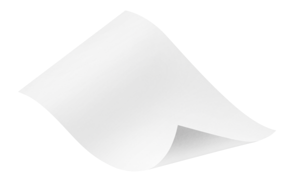 Blank bended paper sheet, cut out