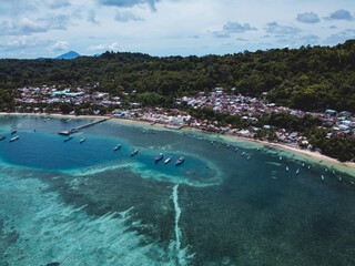 Obraz na płótnie Canvas The Aerial View of Run Island, Banda, Central Maluku, Indonesia