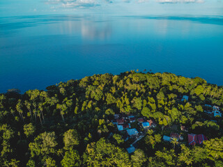 The Aerial View of Pisang Island in Banda Archipelago, Central Maluku, Indonesia