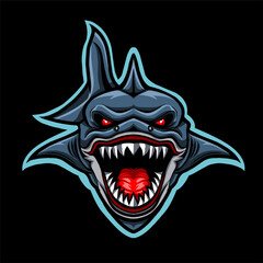Obraz premium shark head Vector vintage style detail for t-shirt design, esport logo and other