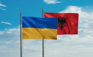 Ukraine and Albania national flag