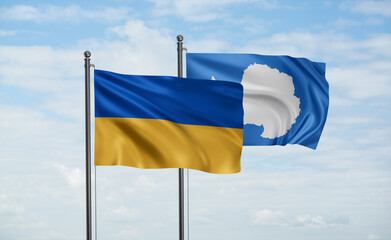 Ukraine and Antarctica flag