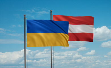 Austria and Ukraine flag