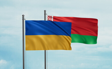 Fototapeta na wymiar Belarus and Ukraine flag