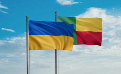 Benin and Ukraine flag