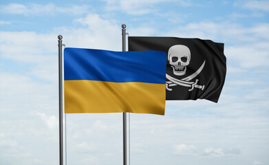 Pirate and Ukraine flag