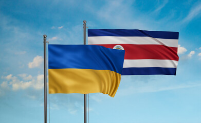 Costa Rico and Ukraine flag