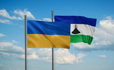 Lesotho and Ukraine flag