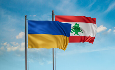 Lebanon and Ukraine flag