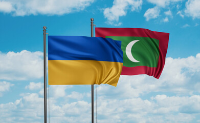Maldives and Ukraine flag