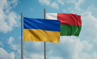 Madagascar and Ukraine flag