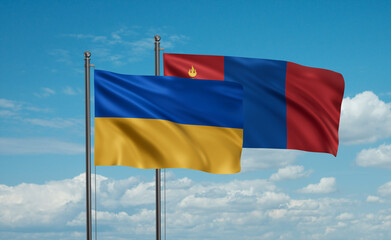 Mongolia and Ukraine flag