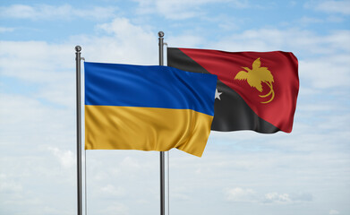 Papua New Guinea and Ukraine flag