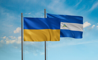 Nicaragua and Ukraine flag