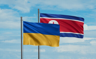 North Korea and Ukraine flag