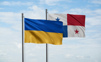 Panama and Ukraine flag
