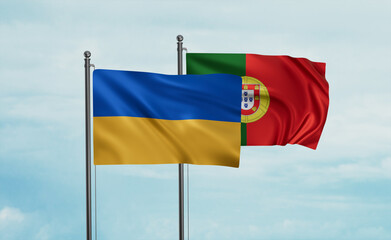Portugal and Ukraine flag
