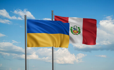 Peru and Ukraine flag