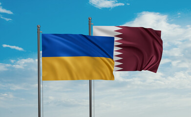 Qatar and Ukraine flag