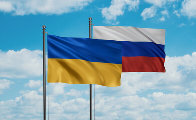 Russia and Ukraine flag