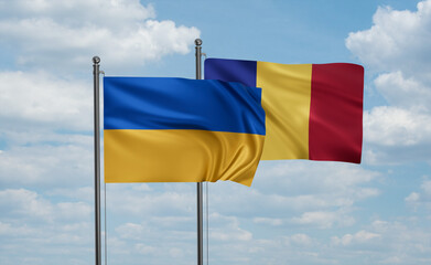 Romania and Ukraine flag