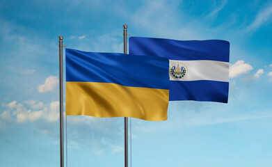 Salvador and Ukraine flag