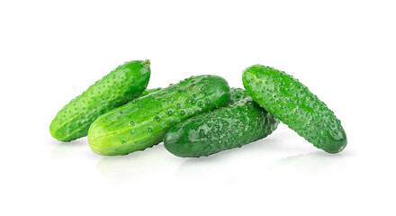 Fresh cucumbers isolated on white