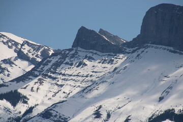Fototapeta na wymiar snow covered mountains, Nordegg, Alberta