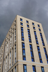 high rise office building exterior. city building façade 