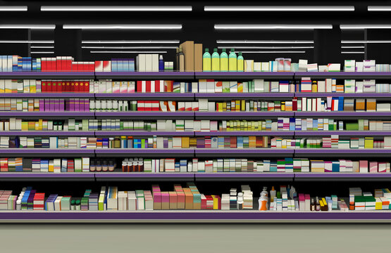 Minerals and Vitamins on shelf, mockup and illustration is suitable for presenting new supplements box designs packagings, among many others.