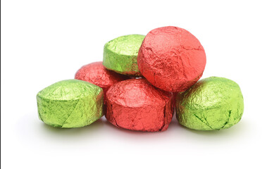 Colorful candies isolated on white.