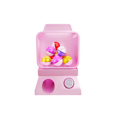 Pink gashapon balls machine 3d rendering illustration