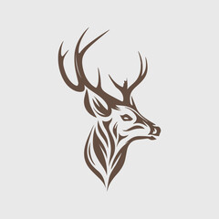 Modern abstract vector deer logo template