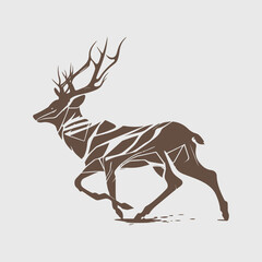 Modern abstract vector deer logo template