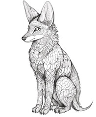 Obraz premium A drawing of a feathered fox