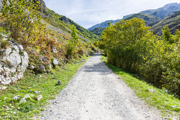 a gravel road next to Bulnes village (Cabrales), Asturias, Spain