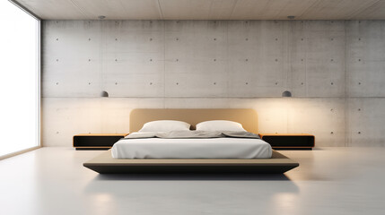 a white bedroom mockup room, elegant luxury style, ai generated image