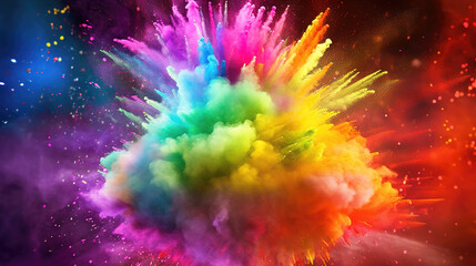 epic exploding colors in a powder style, ai generated image