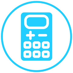 Blue calculator icon with transparent background. Calculation sign in PNG format.