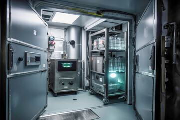 Biobank vault with ultra-low temperature cryogenic freezer and equipment provides a secure and reliable storage solution for biological samples at -196°C.