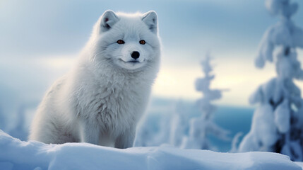 Obraz na płótnie Canvas An arctic fox. Generative AI.