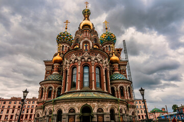 Fototapeta na wymiar The Church of the Savior on Spilled Blood, where every mosaic stitch weaves a tale of sacred artistry and reverence.