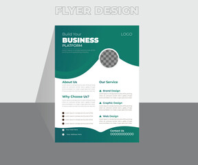 Corporate business flyer design template for print proposal.