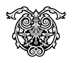 Vintage baroque ornament. Retro pattern antique style acanthus. Vector illustration.