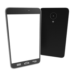 MOBILE MOCKUP FRONT AND BACK VIEW BLANK SCREEN