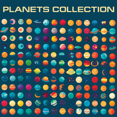 Cartoon vector planet collection. Planet icons set