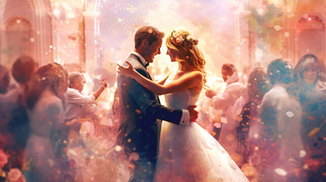 wedding couple dances their wedding dance