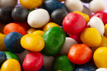Multicolored candy. Lots of multi-colored dragee candies for the whole frame